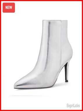 Pointed Toe Side Zipper Ankle Boots Stiletto Heel Booties